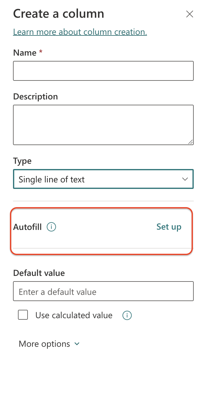 Column Setup