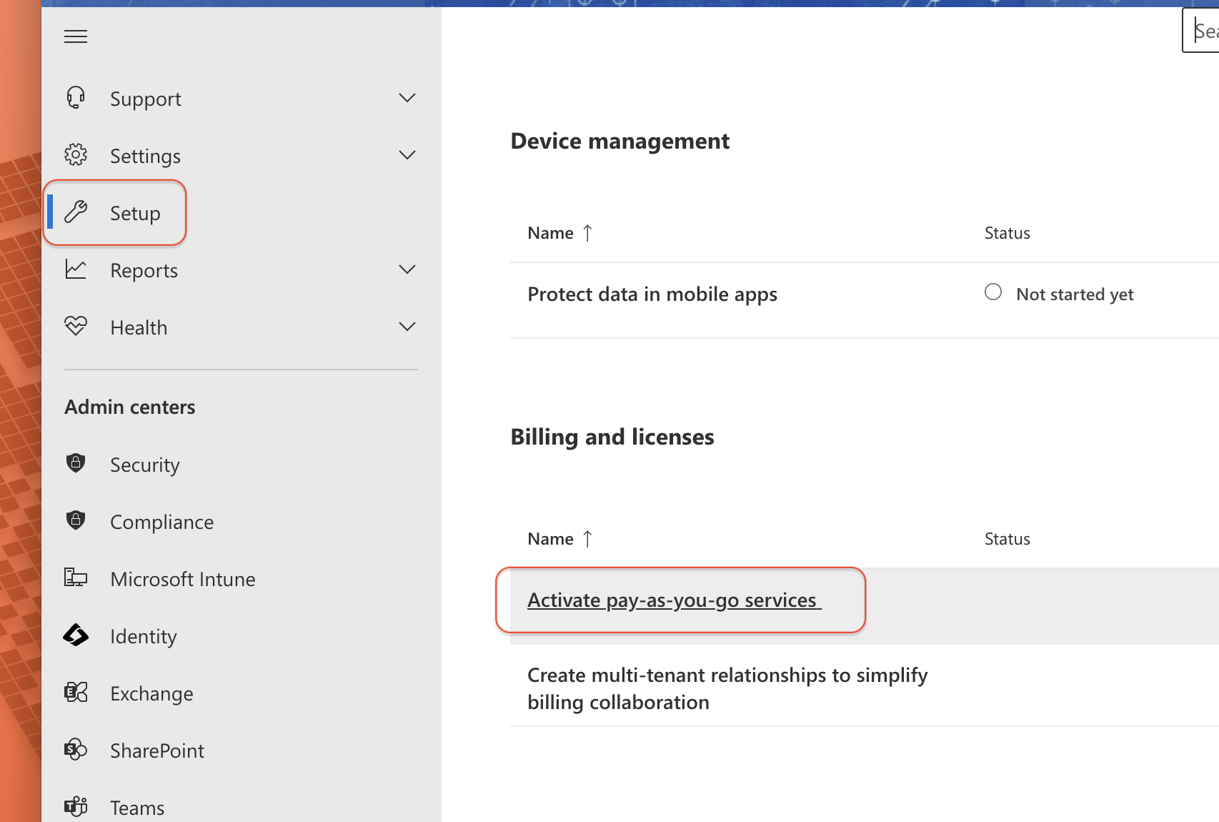global admin center 